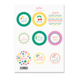 مُلصقات العيد، خطوط وزهور